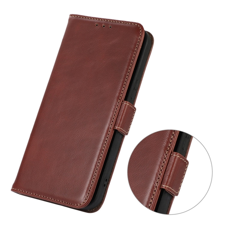 For Samsung Galaxy A24 4G Magnetic Crazy Horse Texture Genuine Leather RFID Phone Case(Brown) - Galaxy Phone Cases by buy2fix | Online Shopping UK | buy2fix