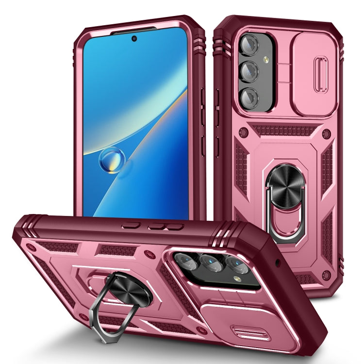 For Samsung Galaxy A54 5G Sliding Camshield TPU + PC Phone Case(Pink+Red) - Galaxy Phone Cases by buy2fix | Online Shopping UK | buy2fix