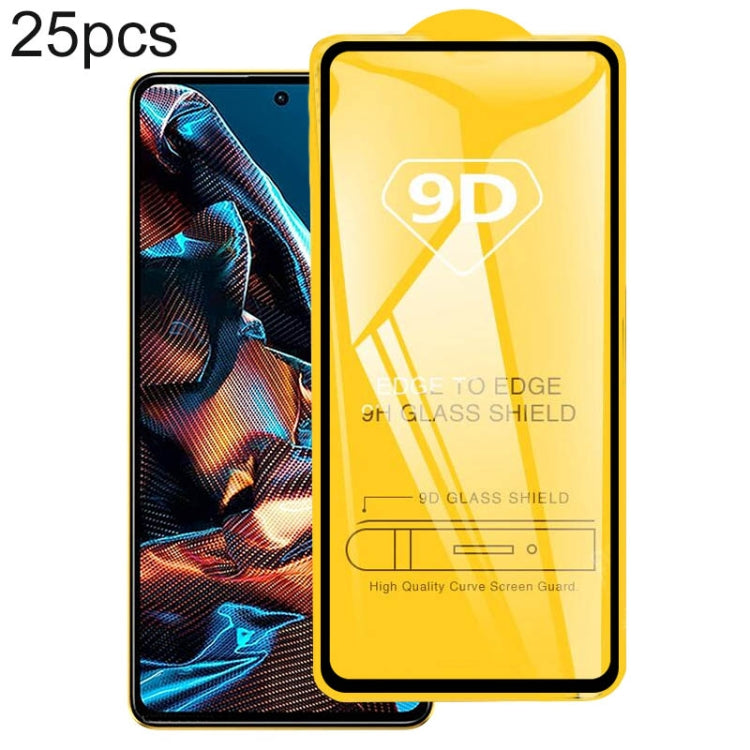 For Xiaomi Poco X5 Pro 25pcs 9D Full Glue Full Screen Tempered Glass Film -  by buy2fix | Online Shopping UK | buy2fix