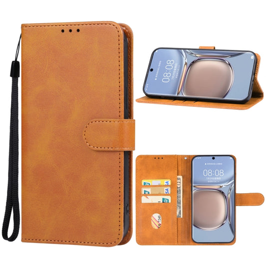 For Huawei P60 Pro Leather Phone Case(Brown) - Huawei Cases by buy2fix | Online Shopping UK | buy2fix