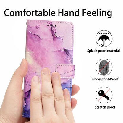 For Motorola Moto G53 5G/G13 4G/G23 4G Painted Marble Pattern Leather Phone Case(Purple) - Motorola Cases by buy2fix | Online Shopping UK | buy2fix