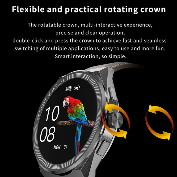 BM01 1.45 inch Steel Band IP68 Waterproof Smart Watch Support Bluetooth Call / NFC(Silver) - Smart Wear by buy2fix | Online Shopping UK | buy2fix