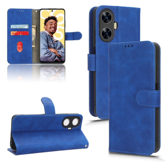 For Realme C55 Skin Feel Magnetic Flip Leather Phone Case(Blue) - Realme Cases by buy2fix | Online Shopping UK | buy2fix