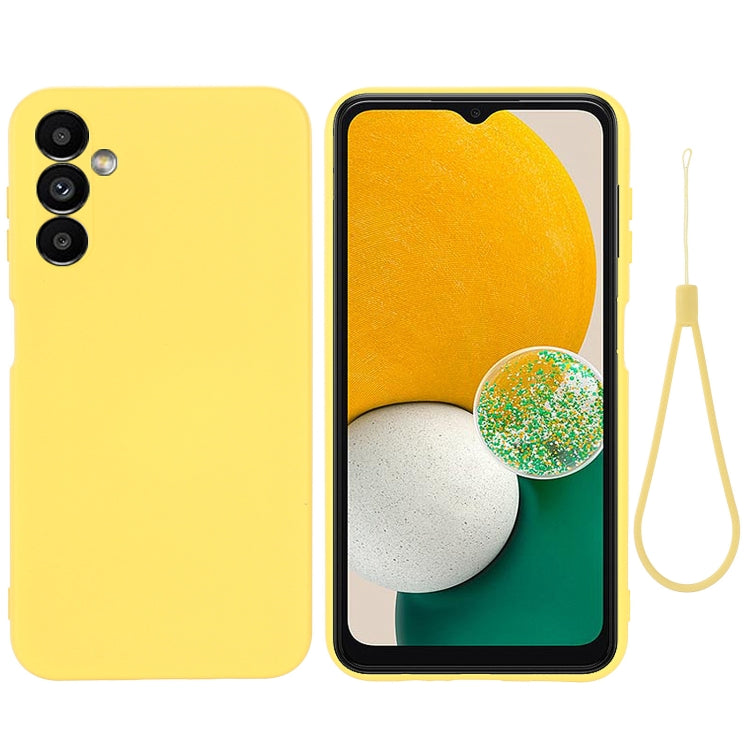 For Samsung Galaxy A14 4G Pure Color Liquid Silicone Shockproof Phone Case(Yellow) - Galaxy Phone Cases by buy2fix | Online Shopping UK | buy2fix