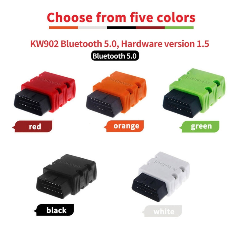 KONNWEI KW902 Bluetooth 5.0 OBD2 Car Fault Diagnostic Scan Tools Support IOS / Android(Black) - In Car by KONNWEI | Online Shopping UK | buy2fix