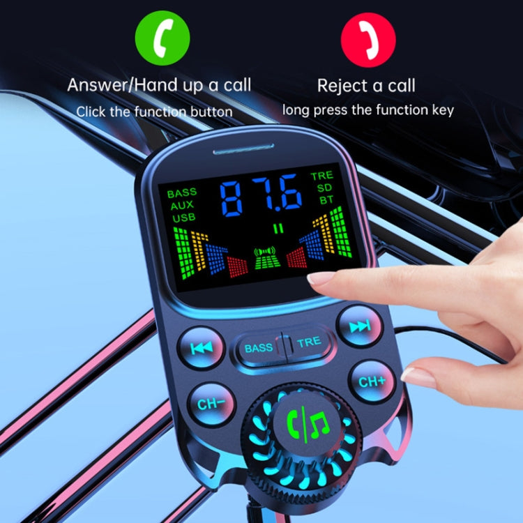 BC86 Colorful Screen Car Bluetooth 5.3 FM Transmitter MP3 Player - In Car by buy2fix | Online Shopping UK | buy2fix