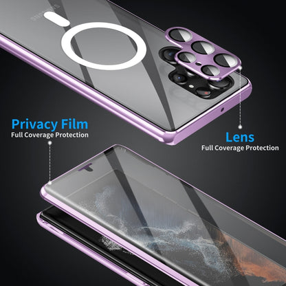 For Samsung Galaxy S24 5G HD Full Cover Magsafe Magnetic Metal Tempered Glass Phone Case(Purple) - Galaxy S24 5G Cases by buy2fix | Online Shopping UK | buy2fix