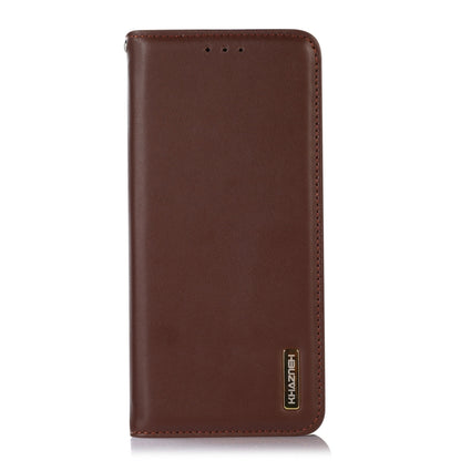 For Samsung Galaxy M14 5G KHAZNEH Nappa Top Layer Cowhide Leather Phone Case(Brown) - Galaxy Phone Cases by buy2fix | Online Shopping UK | buy2fix