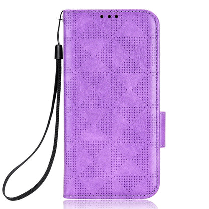 For Samsung Galaxy A14 5G Symmetrical Triangle Leather Phone Case(Purple) - Galaxy Phone Cases by buy2fix | Online Shopping UK | buy2fix