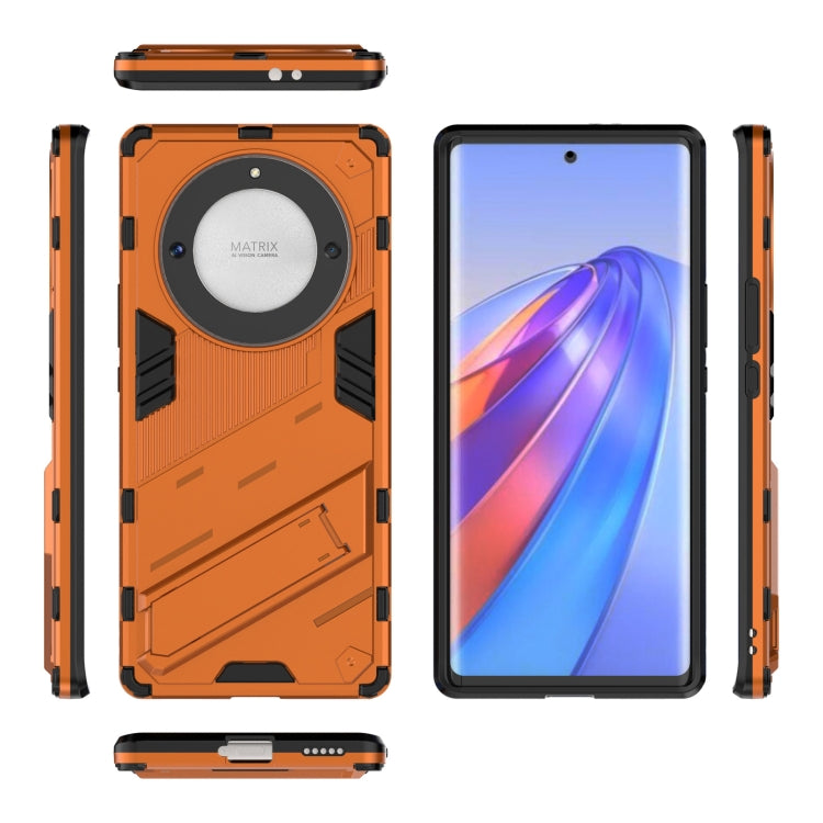 For Honor X9a/X40 5G/Magic5 Lite Punk Armor PC + TPU Phone Case with Holder(Orange) - Honor Cases by buy2fix | Online Shopping UK | buy2fix