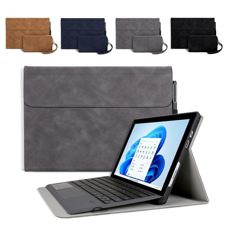 For Microsoft Surface Pro X Sheepskin All-Inclusive Shockproof Protective Case with Power Bag(Grey) - Others by buy2fix | Online Shopping UK | buy2fix