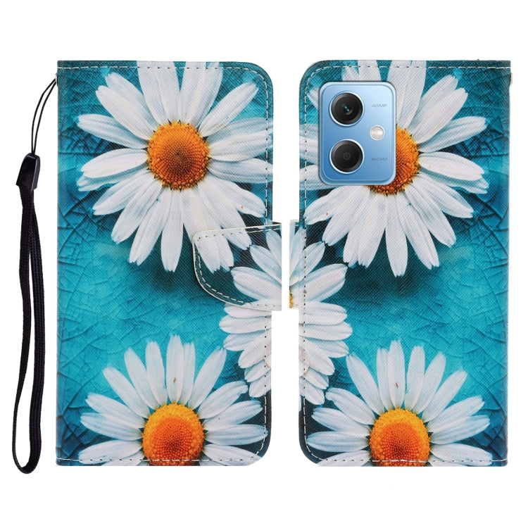 For Xiaomi Redmi Note 12 5G Global/Poco X5 Colored Drawing Pattern Flip Leather Phone Case(Daisy) - Note 12 Cases by buy2fix | Online Shopping UK | buy2fix