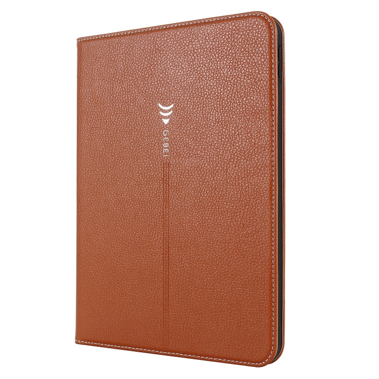 For iPad 2025 / 2022 GEBEI Silk Texture Flip Tablet Leather Case(Brown) - iPad 2025 / 2022 Cases by GEBEI | Online Shopping UK | buy2fix