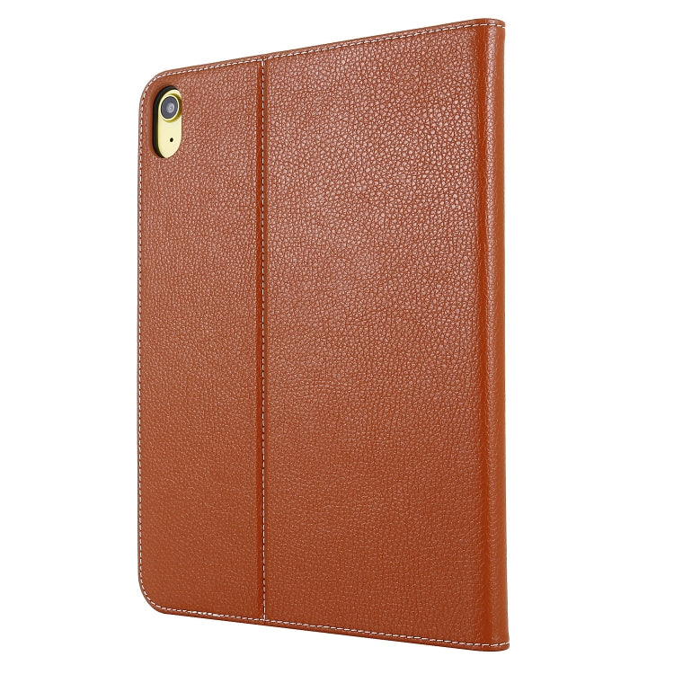 For iPad 2025 / 2022 GEBEI Silk Texture Flip Tablet Leather Case(Brown) - iPad 2025 / 2022 Cases by GEBEI | Online Shopping UK | buy2fix