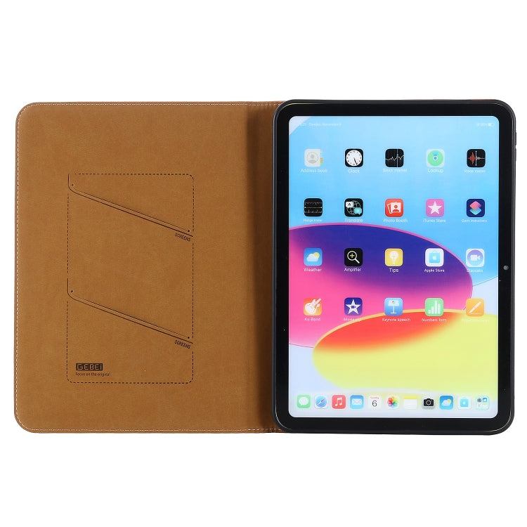 For iPad 2025 / 2022 GEBEI Silk Texture Flip Tablet Leather Case(Brown) - iPad 2025 / 2022 Cases by GEBEI | Online Shopping UK | buy2fix