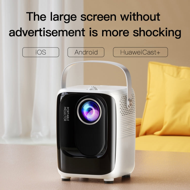 A007 Portable 1280 x 720 HD 113 ANSI Smart LED Projector, Plug:UK Plug(White) - Consumer Electronics by buy2fix | Online Shopping UK | buy2fix