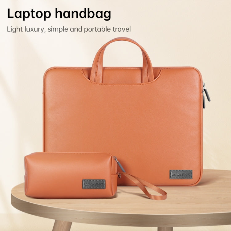 Waterproof PU Laptop Bag Inner Bag with Power Pack, Size:13 / 14 inch(Rose Gold) -  by buy2fix | Online Shopping UK | buy2fix