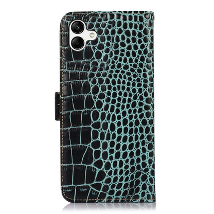 For Samsung Galaxy F14 5G Crocodile Top Layer Cowhide Leather Phone Case(Green) - Galaxy Phone Cases by buy2fix | Online Shopping UK | buy2fix