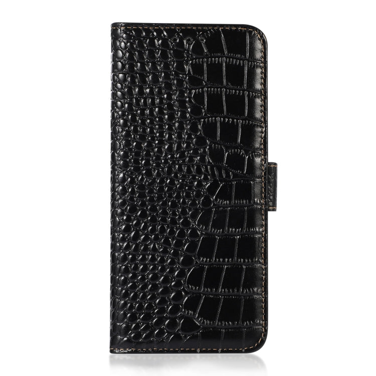 For Samsung Galaxy F14 5G Crocodile Top Layer Cowhide Leather Phone Case(Black) - Galaxy Phone Cases by buy2fix | Online Shopping UK | buy2fix