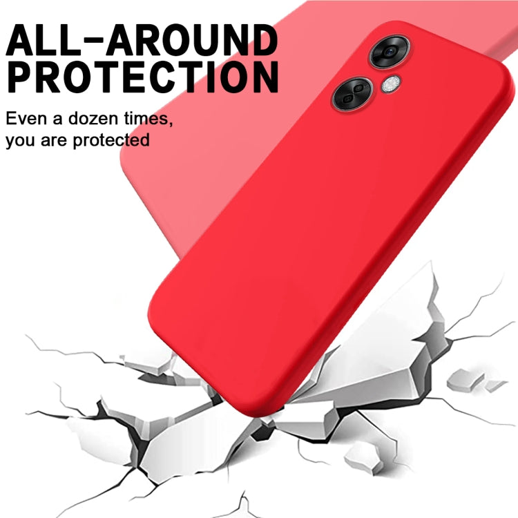 For OnePlus Nord CE 3 Lite Pure Color Liquid Silicone Shockproof Phone Case(Red) - OnePlus Cases by buy2fix | Online Shopping UK | buy2fix