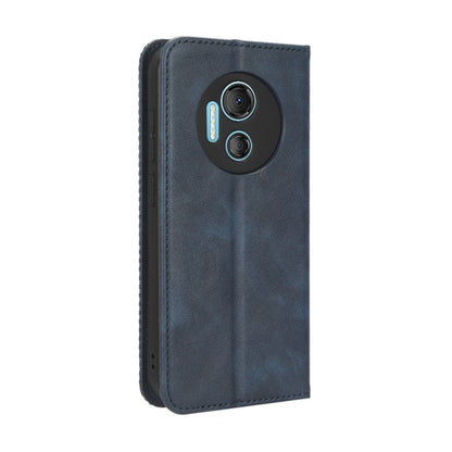 For Doogee X97 / X97 Pro Magnetic Buckle Retro Texture Leather Phone Case(Blue) - Doogee Cases by buy2fix | Online Shopping UK | buy2fix