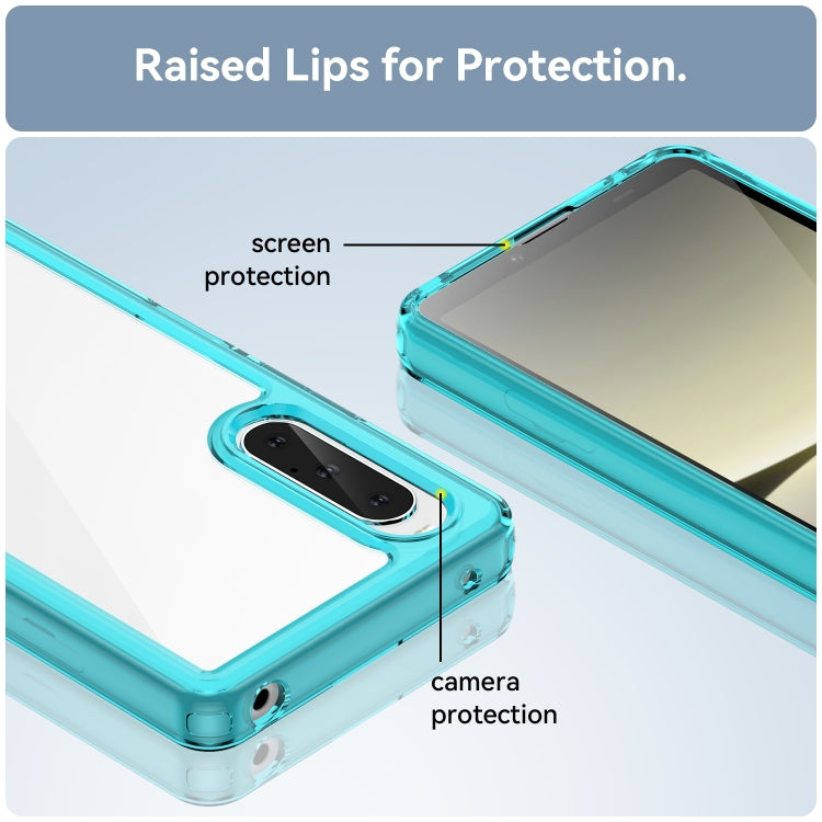 For Sony Xperia 10 V Colorful Series Acrylic + TPU Phone Case(Transparent Blue) - Sony Cases by buy2fix | Online Shopping UK | buy2fix