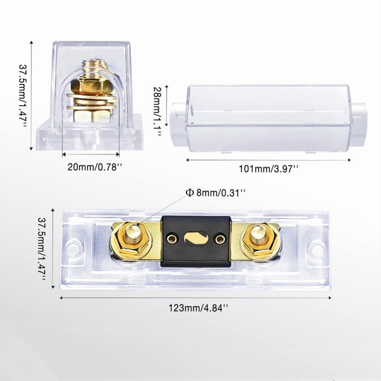 2 in 1 ANL Car Fuse Holder Electrical Protection Insulating Cover, Current:120A -  by buy2fix | Online Shopping UK | buy2fix