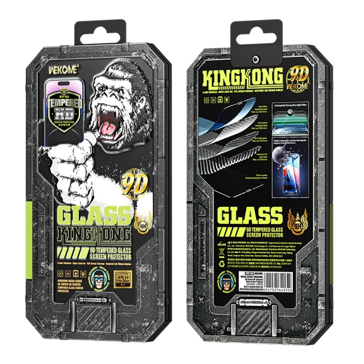 For iPhone 14 WK WTP-066 King Kong Vacha 9D Curved HD Tempered Glass Film(Black) - iPhone 14 Tempered Glass by WK | Online Shopping UK | buy2fix
