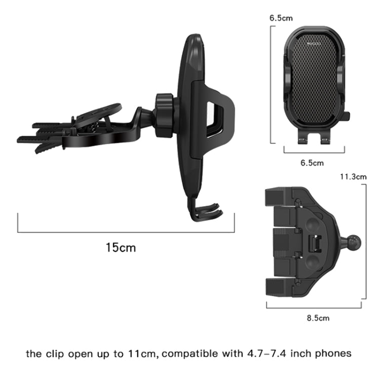 Yesido C84 360 Degree Rotating CD Port Car Phone Holder(Black) -  by Yesido | Online Shopping UK | buy2fix