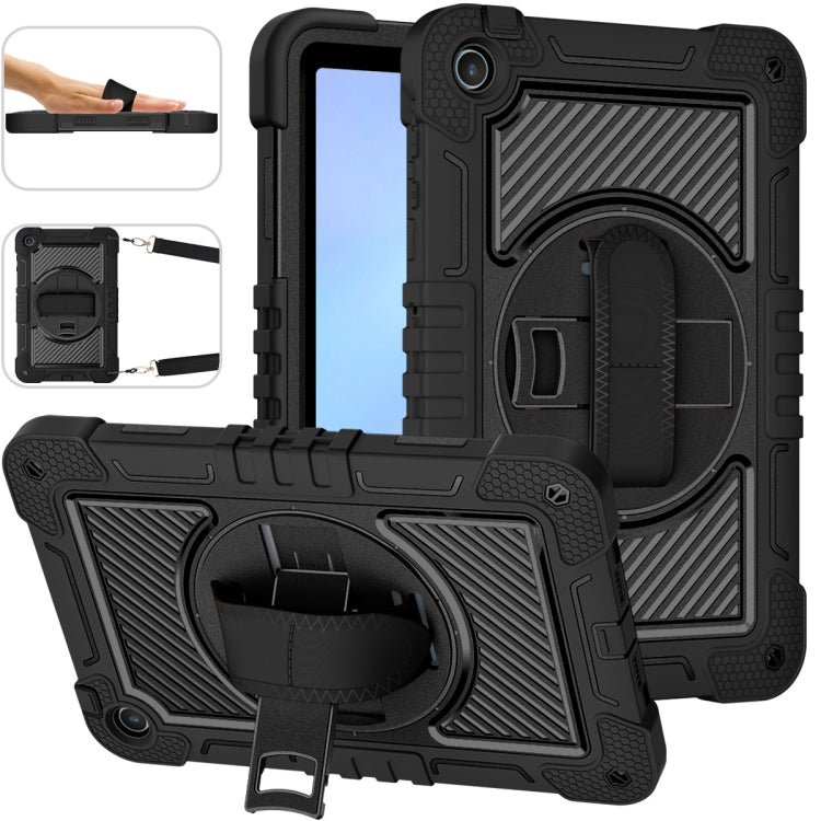 For Huawei MatePad SE 10.4 360 Degree Rotation PC Contrast Silicone Tablet Case(Black) - For Huawei by buy2fix | Online Shopping UK | buy2fix