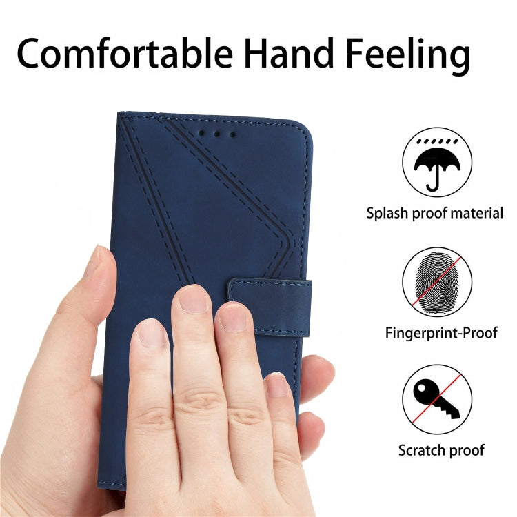 For Xiaomi 13 Lite Stitching Embossed Leather Phone Case(Blue) - 13 Lite Cases by buy2fix | Online Shopping UK | buy2fix