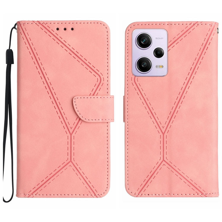 For Xiaomi POCO X5 Pro Stitching Embossed Leather Phone Case(Pink) - Xiaomi Cases by buy2fix | Online Shopping UK | buy2fix