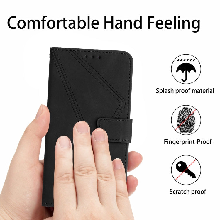 For Redmi Note 11 4G Global Stitching Embossed Leather Phone Case(Black) - Xiaomi Cases by buy2fix | Online Shopping UK | buy2fix