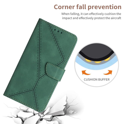 For Xiaomi POCO F5 5G Stitching Embossed Leather Phone Case(Green) - Xiaomi Cases by buy2fix | Online Shopping UK | buy2fix