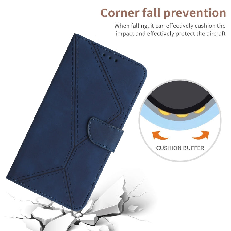 For Xiaomi Redmi 10C Stitching Embossed Leather Phone Case(Blue) - Xiaomi Cases by buy2fix | Online Shopping UK | buy2fix