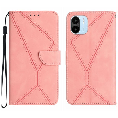 For Xiaomi Redmi A1+ / A2+ Stitching Embossed Leather Phone Case(Pink) - Xiaomi Cases by buy2fix | Online Shopping UK | buy2fix