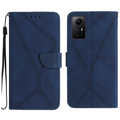 For Xiaomi Redmi Note 12S Stitching Embossed Leather Phone Case(Blue) - Xiaomi Cases by buy2fix | Online Shopping UK | buy2fix