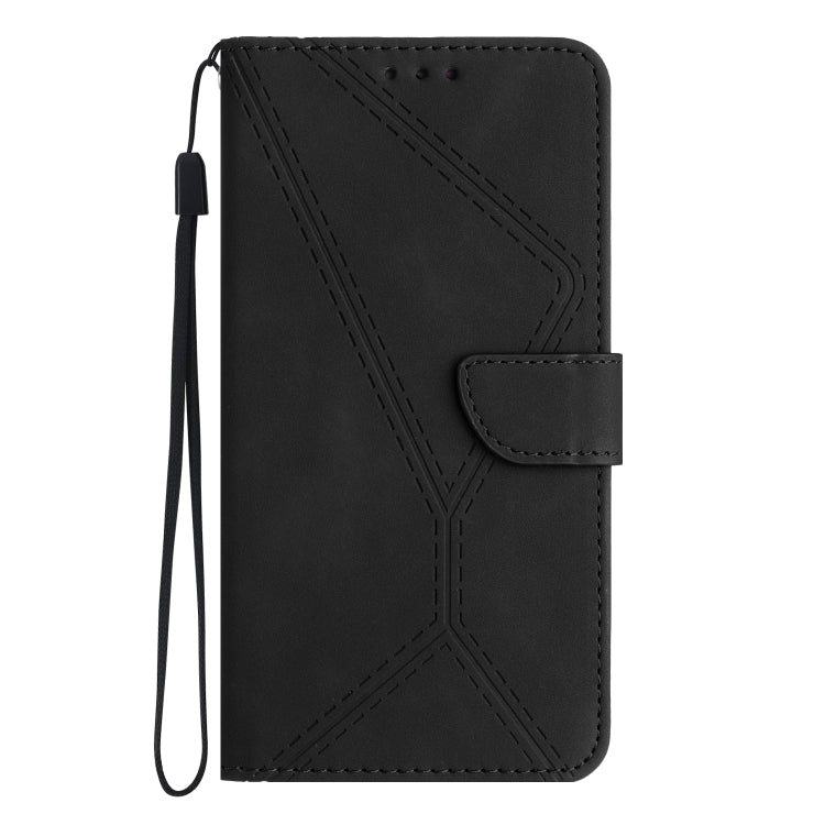 For Xiaomi Redmi 12 4G Global Stitching Embossed Leather Phone Case(Black) - Xiaomi Cases by buy2fix | Online Shopping UK | buy2fix