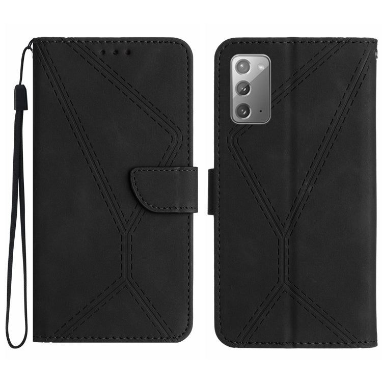 For Samsung Galaxy Note20 Stitching Embossed Leather Phone Case(Black) - Galaxy Note20 Cases by buy2fix | Online Shopping UK | buy2fix