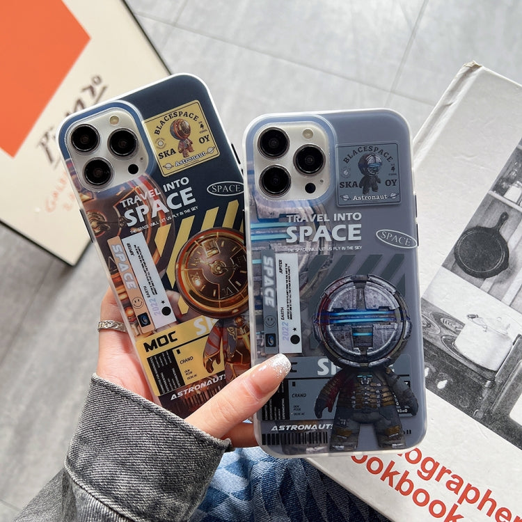 For iPhone 13 Dual-side IMD Astronaut Frosted Phone Case(Blue Grey) - iPhone 13 Cases by buy2fix | Online Shopping UK | buy2fix