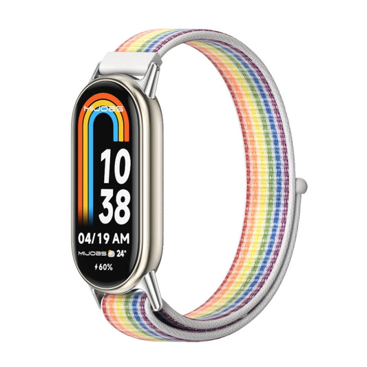 For Xiaomi Mi Band 8 / 9 / 9 NFC Mijobs Breathable Nylon Loop Watch Band(Colorful Silver) - Watch Bands by MIJOBS | Online Shopping UK | buy2fix