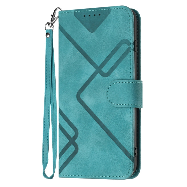 For Honor 8S Line Pattern Skin Feel Leather Phone Case(Light Blue) - Honor Cases by buy2fix | Online Shopping UK | buy2fix