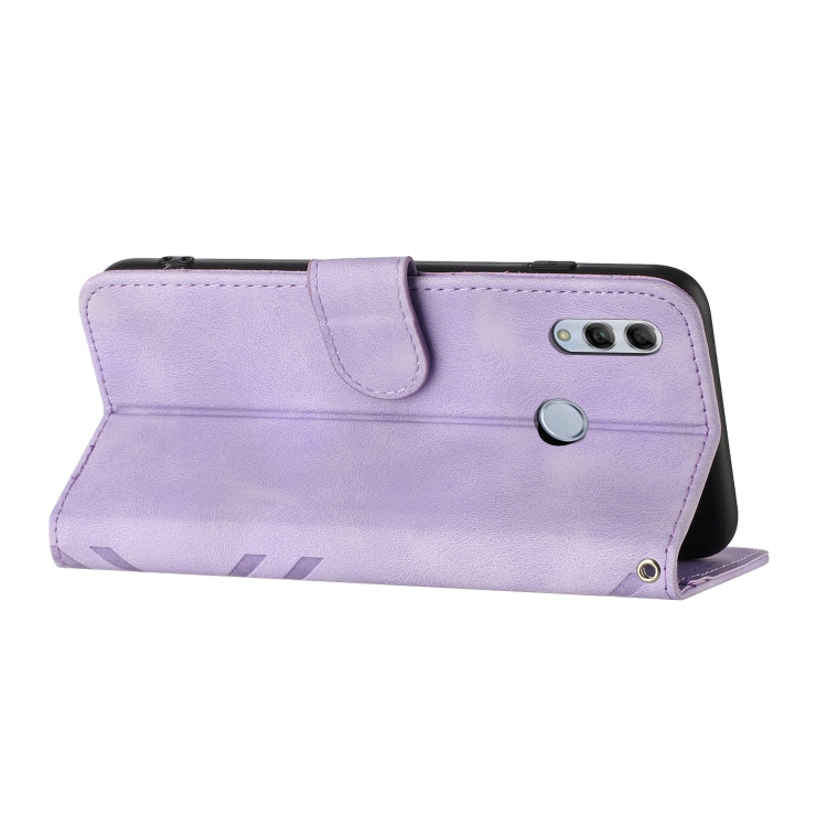 For Honor 10 Lite Line Pattern Skin Feel Leather Phone Case(Light Purple) - Honor Cases by buy2fix | Online Shopping UK | buy2fix