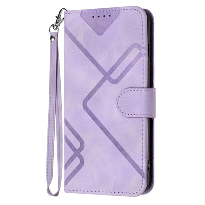 For Honor X8 4G/X30i/Play6T Pro Line Pattern Skin Feel Leather Phone Case(Light Purple) - Honor Cases by buy2fix | Online Shopping UK | buy2fix