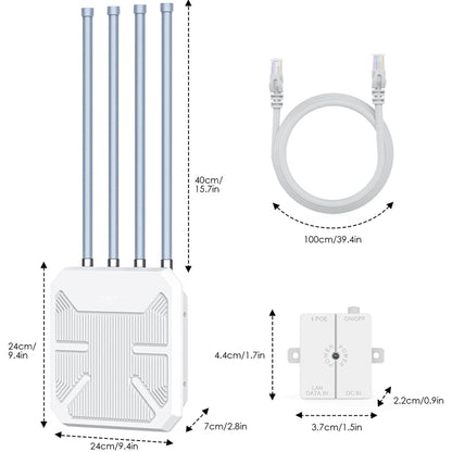 Wavlink WN573HX1 WiFi 6 AX1800 Dual Band Long Range Outdoor WiFi Extender(UK Plug) - Broadband Amplifiers by WAVLINK | Online Shopping UK | buy2fix