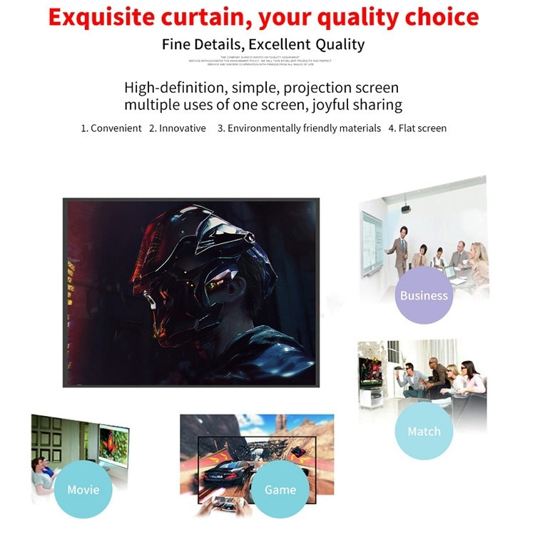 Simple Folding Thin Polyester Projector Film Curtain, Size:180 inch 16:9 - Other by buy2fix | Online Shopping UK | buy2fix