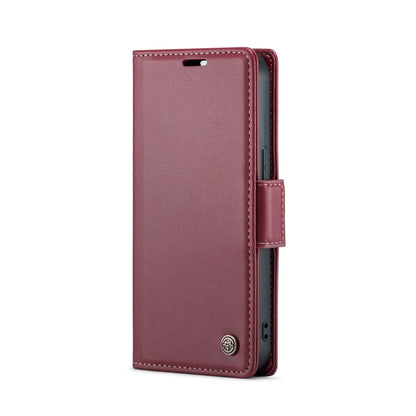 For iPhone 13 CaseMe 023 Butterfly Buckle Litchi Texture RFID Anti-theft Leather Phone Case(Wine Red) - iPhone 13 Cases by CaseMe | Online Shopping UK | buy2fix