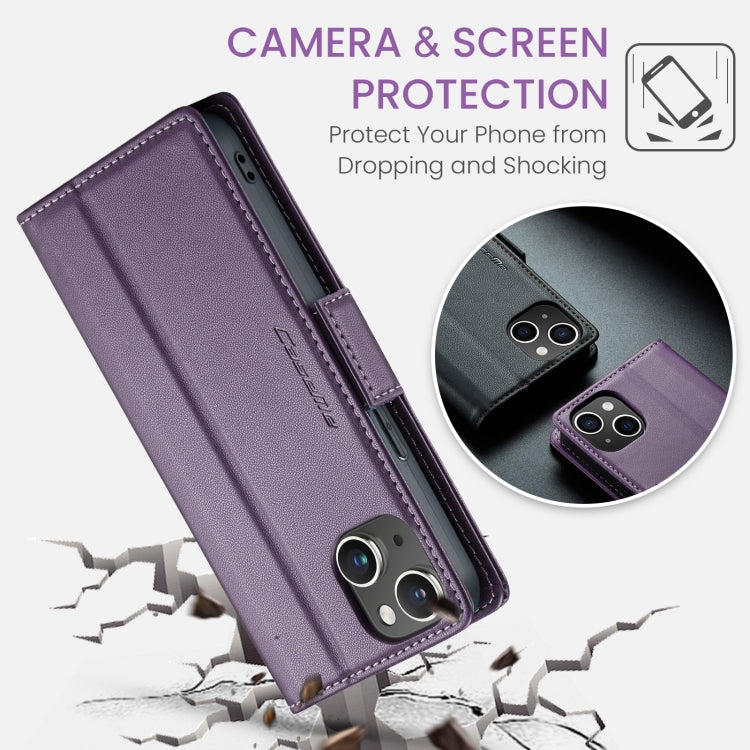 For iPhone 13 mini CaseMe 023 Butterfly Buckle Litchi Texture RFID Anti-theft Leather Phone Case(Pearly Purple) - iPhone 13 mini Cases by CaseMe | Online Shopping UK | buy2fix