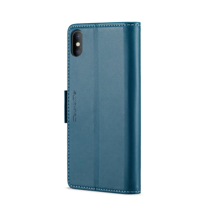 For iPhone XS Max CaseMe 023 Butterfly Buckle Litchi Texture RFID Anti-theft Leather Phone Case(Blue) - More iPhone Cases by CaseMe | Online Shopping UK | buy2fix