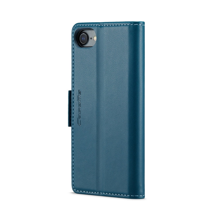 For iPhone SE 2022/SE 2020/6/7/8 CaseMe 023 Butterfly Buckle Litchi Texture RFID Anti-theft Leather Phone Case(Blue) - More iPhone Cases by CaseMe | Online Shopping UK | buy2fix